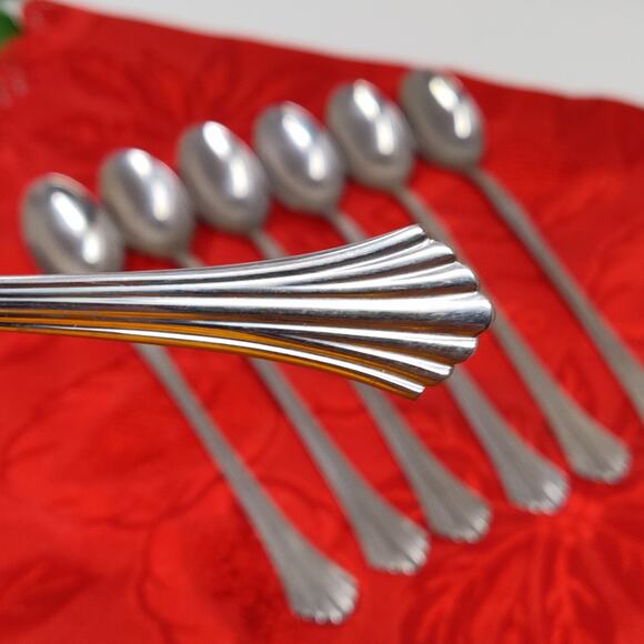 7X LH Tsp Cambridge TRACY Stainless Long Handled Tea Malt Spoons - Picture 1 of 15